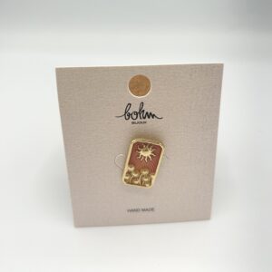 Broche Bohm Paris - Soleil & Fleurs corail