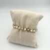 Bracelet perle cubique tissée avec perles blanches Héliance