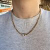 Collier chaîne gourmette, petits strass sertis clos et pendentif coeur Héliance