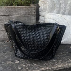 Sac noir tressé MANDOLINE