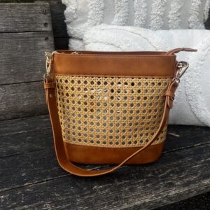 Sac en cuir synthètique et paille MANDOLINE