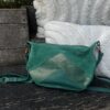 Sac cuir vert à bandoulière CRAZY LOU