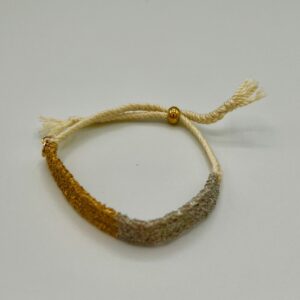 Bracelet tissé bicolore argenté et doré LES CLEIAS