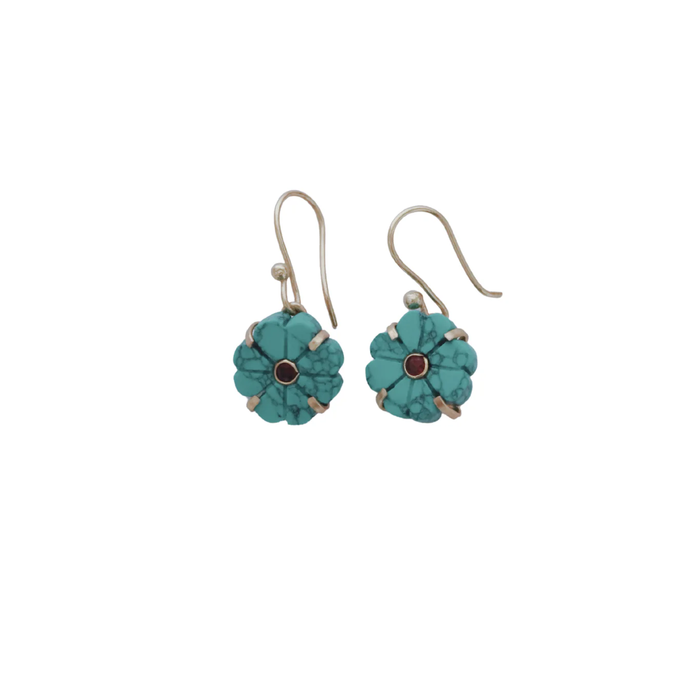 Boucles d'oreilles Flower Turquoise Le monde est stone