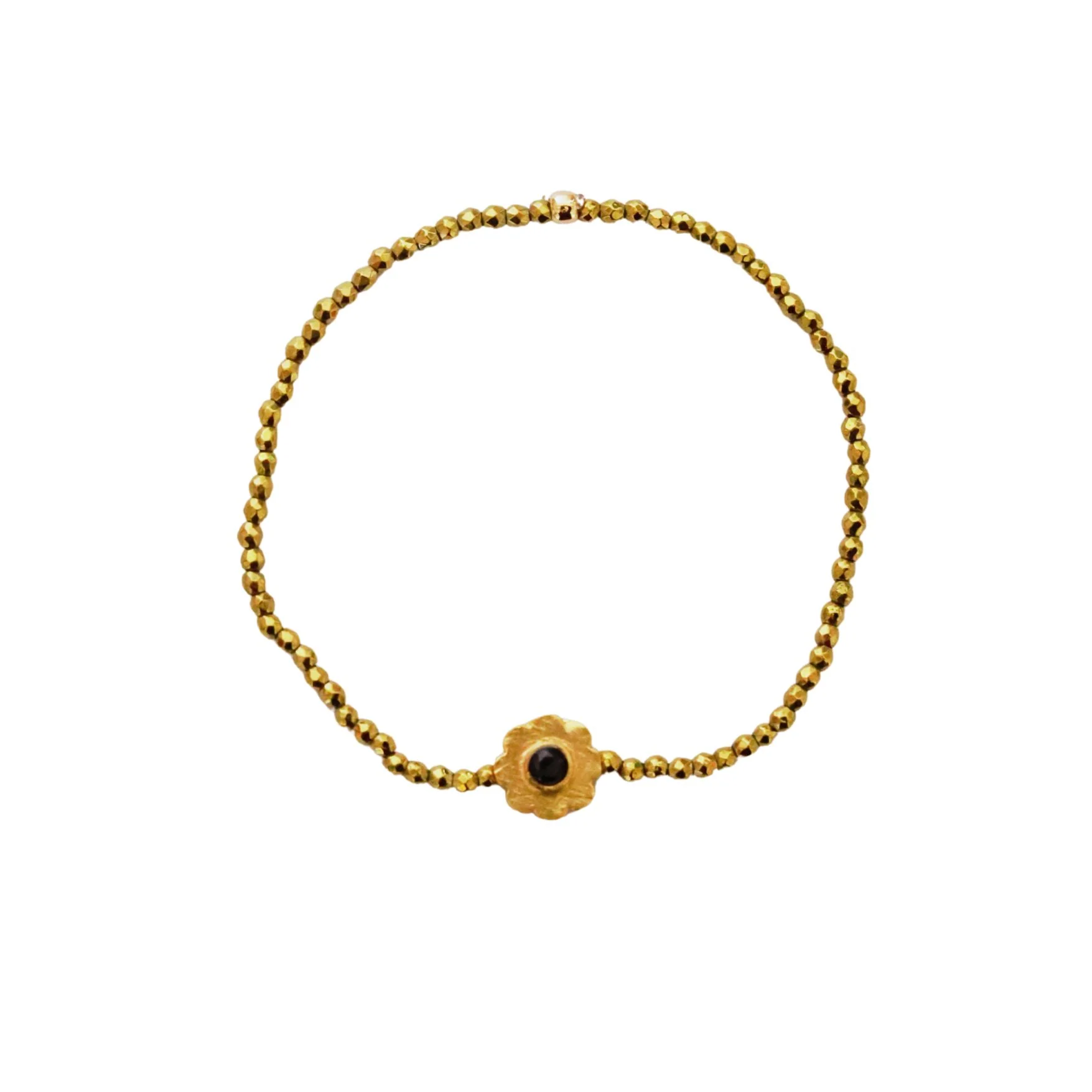 Bracelet Mini Flower Gold Onyx Le monde est stone