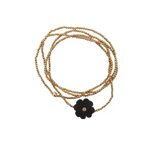 Sautoir ou Bracelet Flower Onyx LE MONDE EST STONE