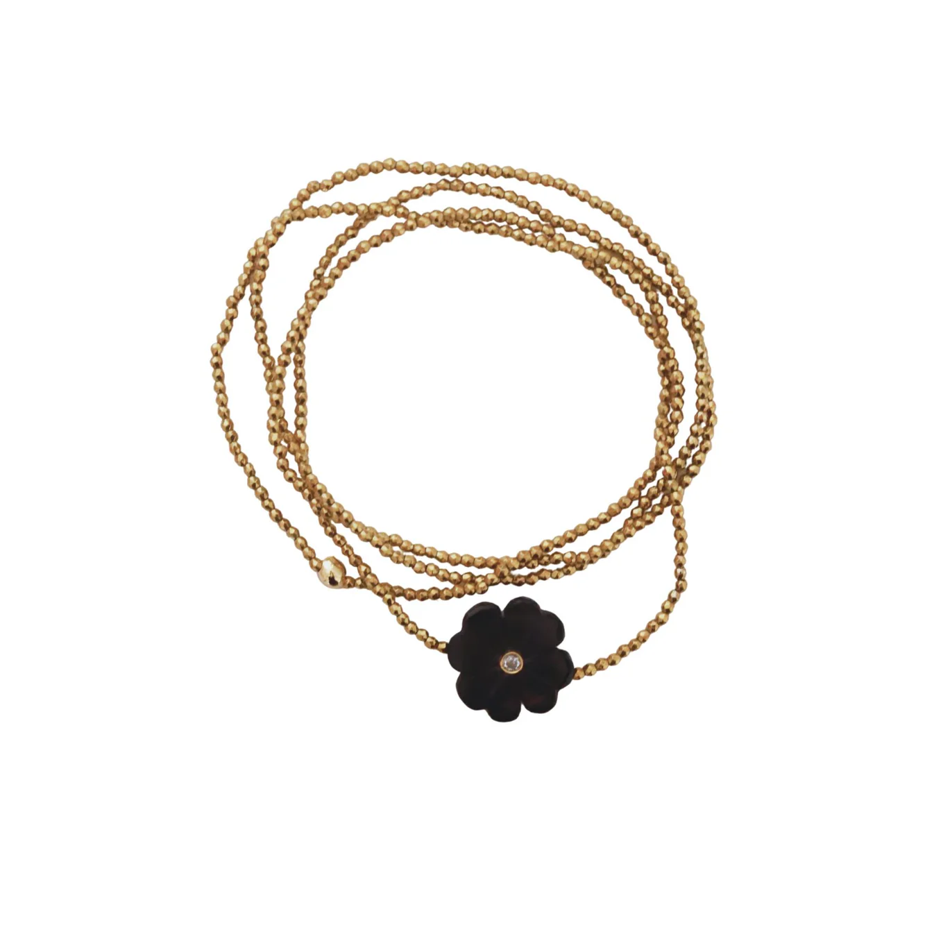 Sautoir ou Bracelet Flower Onyx LE MONDE EST STONE
