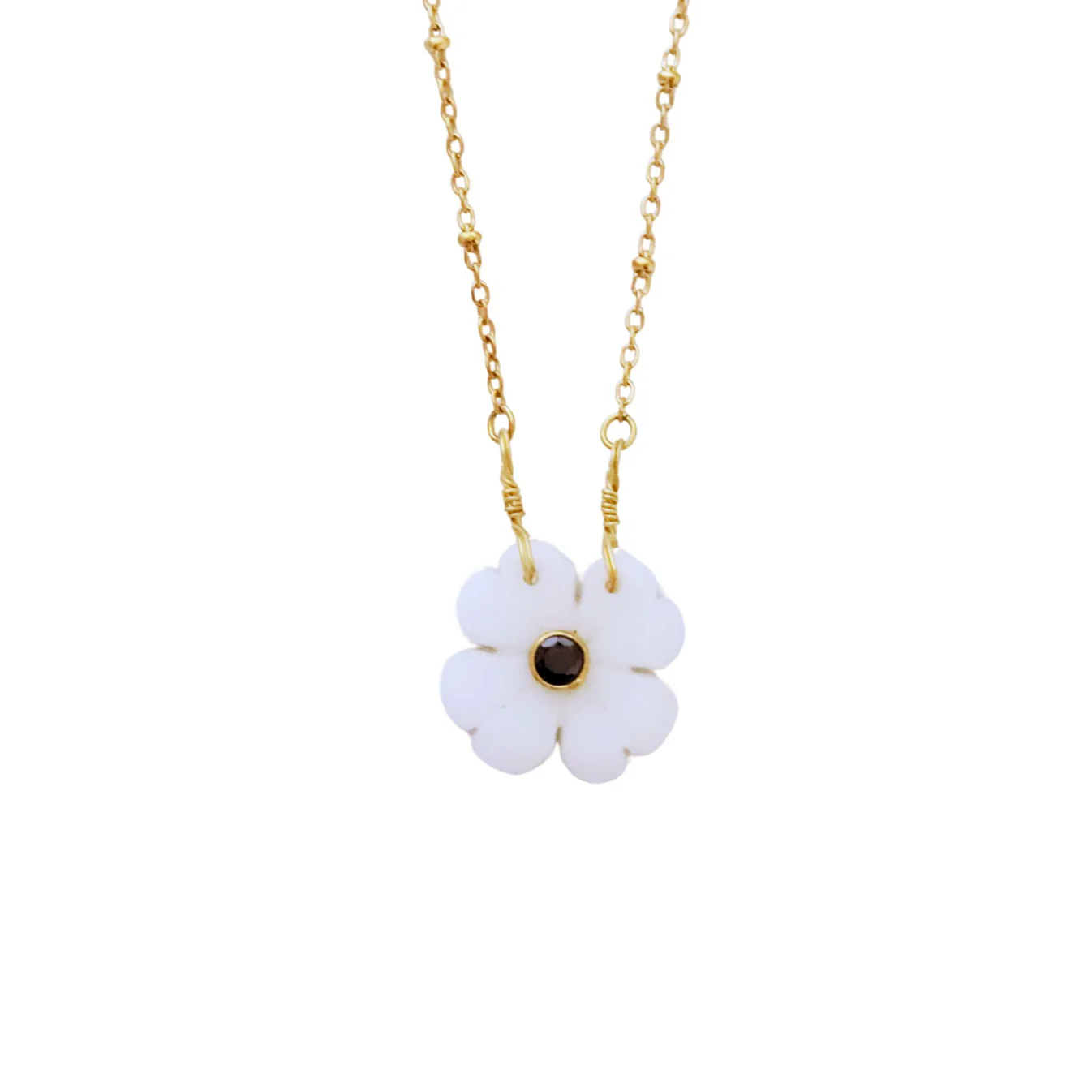 Collier Flower Nacre Le monde est stone