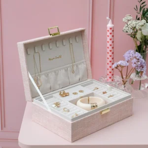 Boîte à bijoux Louise effet Lin Rose MAISON SCARLETT