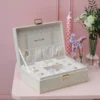 Boîte à bijoux Louise effet Lin Beige MAISON SCARLETT