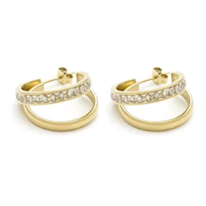 Créoles double anneaux strass Héliance