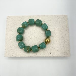 Bracelet cube résine turquoise Héliance