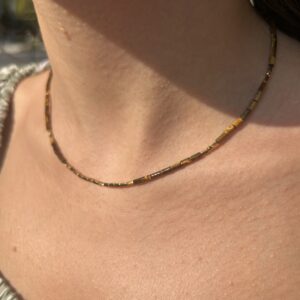 Collier Automne perles chocolat LES CLEIAS