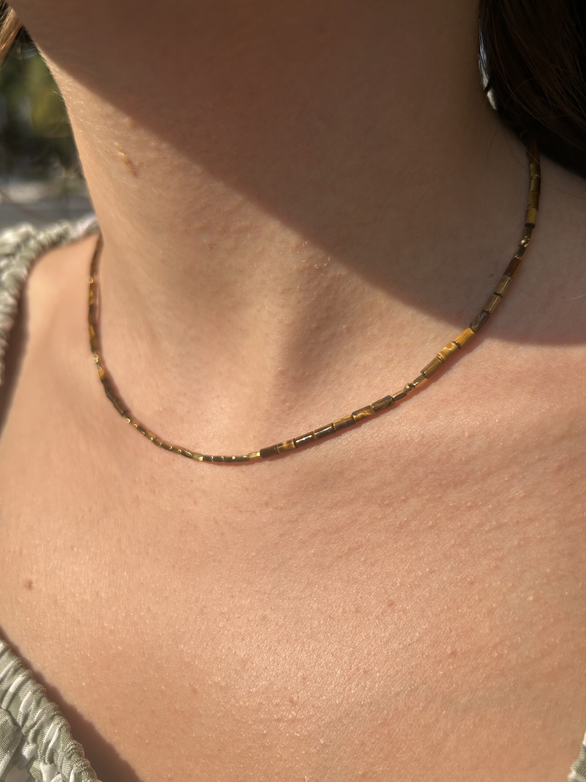 Collier Automne perles chocolat LES CLEIAS