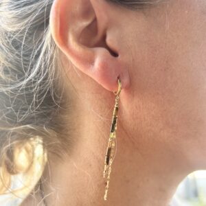 Boucles d'oreilles pendantes Automne chocolat LES CLEIAS