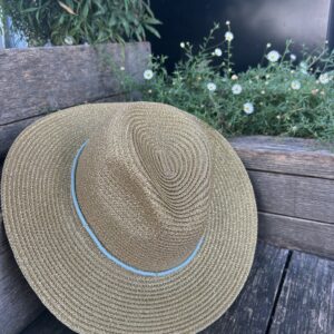 Chapeau pailletés doré bleu ciel Sabelline