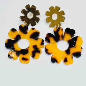 Boucles d'oreilles fleur résine Héliance
