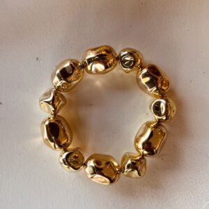 Bracelet doré perles baroques en résine Heliance