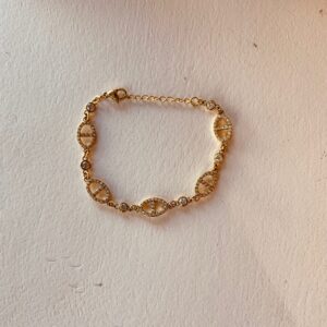 Bracelet maille marine et strass Héliance