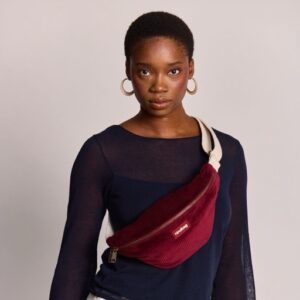 Sac banane Olivia  velours bordeaux Hindbag