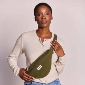 Sac banane Olivia effet laine kaki Hindbag